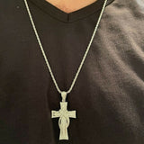 Classic But Down Cross Moissanite Pendant