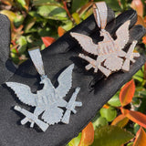 Men's Iced Out Eagle Gang Pendant Moissanite Pendant