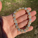 Cluster Moissanite Diamond Tennis Link Bracelet