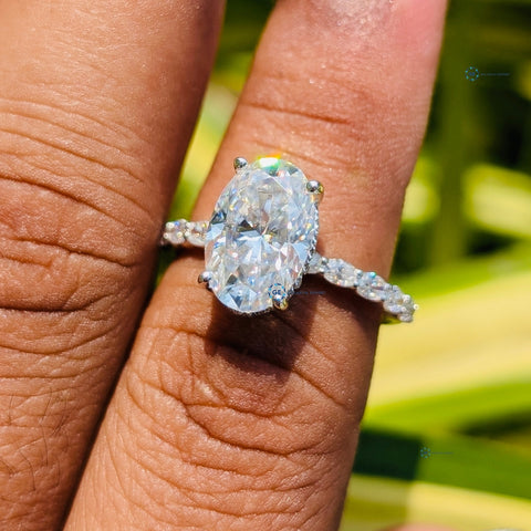 White Gold Oval Cut Lab Grown Diamond Wedding Ring