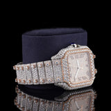 Dual Tone D Color Moissanite Luxury Wrist Watch