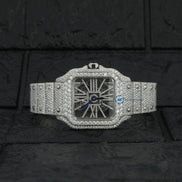 D Color Moissanite Bust Down Skeleton Watch For Men's