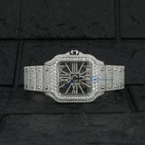 D Color Moissanite Bust Down Skeleton Watch For Men's