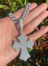 Round Cut Moissanite Diamond Iced Out Cross Pendant