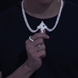 Men's Sterling Silver Praying God Cross Hand Luxury Pendant