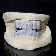 14K White Gold Moissanite Diamond Hip Hop Grillz