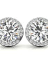 Round Cut Halo Moissanite Earrings For Her