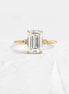 Emerald Cut Moissanite Engagement Ring
