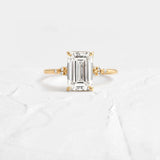 Emerald Cut Moissanite Engagement Ring