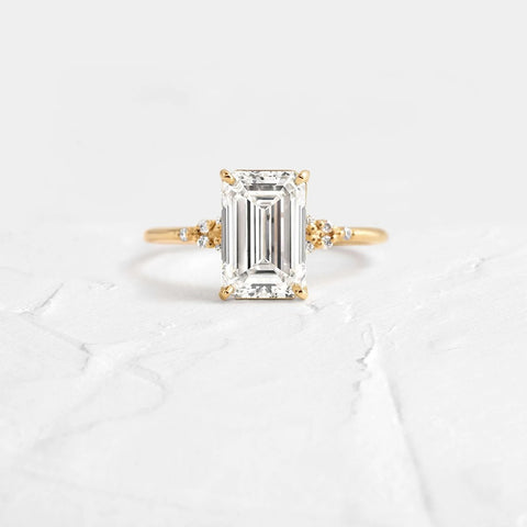Emerald Cut Moissanite Engagement Ring