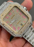 Colorless Moissanite Dual Tone Bust Down Watch