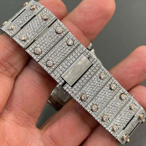 Skeleton Dual Tone Moissanite Custom Watch