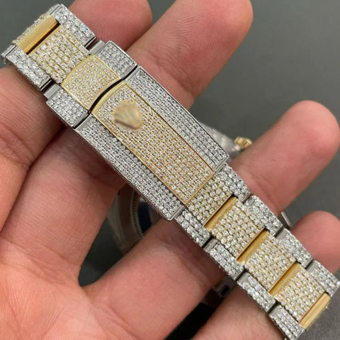 Moissanite Dual Tone Automatic Iced Out Watch
