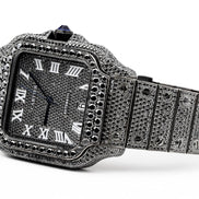 Stylish Black Moissanite Diamond Luxury Hip Hop Watch