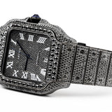 Stylish Black Moissanite Diamond Luxury Hip Hop Watch