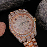Roman Dial Datejust Hip Hop Moissanite Watch