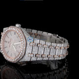 Iced Out Moissanite Diamond Dual Tone Luxury Watch