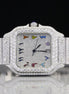 Rainbow Arabic Dial Full Iced Out Moissanite Watch