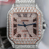 Dual Tone Moissanite Luxury Hip Hop Watch