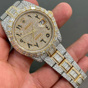 Dual Tone Moissanite Datejust Wrist Watch