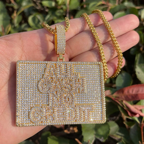 Gold Plated Moissanite Diamond Men's Necklace