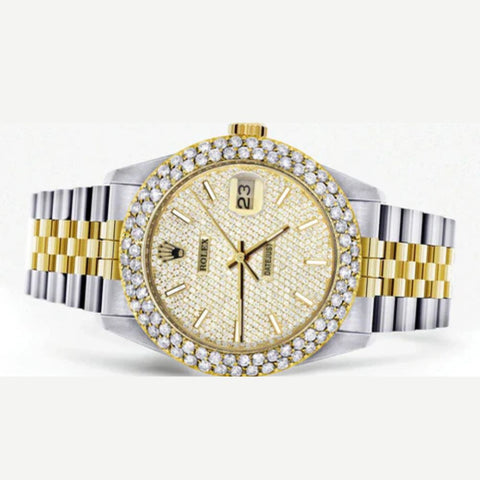 Custom Moissanite Jubilee Band Diamond Bezel Dial Watch