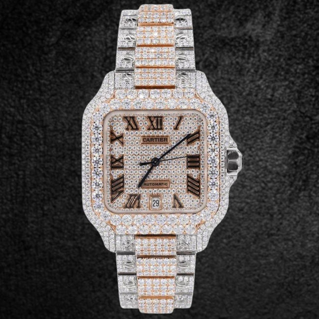 Dual Tone Automatic Moissanite Diamond Watch
