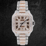 Dual Tone Automatic Moissanite Diamond Watch