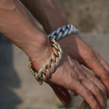 22MM Moissanite Diamond Cuabn Link Men's Bracelet