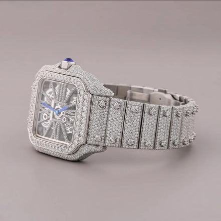 Skeleton Full Iced Out VVS1 Moissanite Luxury Watch