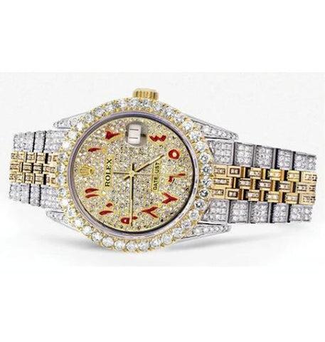 Red Arabic Numeric Moissanite Iced Out Watch