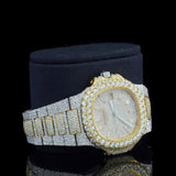 Baguette Dial Moissanite Diamond Dual Tone Hip Hop Watch
