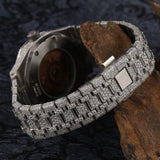 Red Color Arabic Dial Iced Out Moissanite Watch