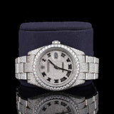 Roman Dial Fully Iced Out Moissanite Wrist Watch