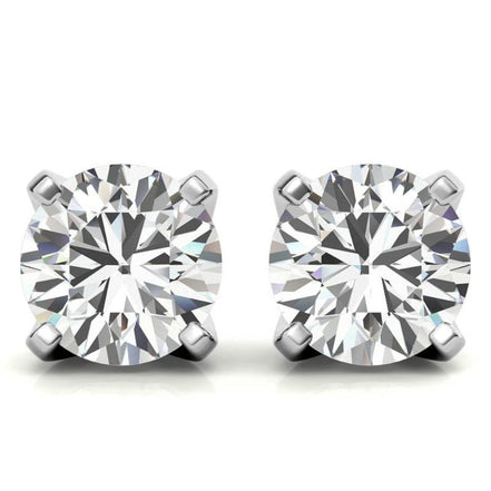 Classic 4 Prong Round Moissanite Stud Earrings
