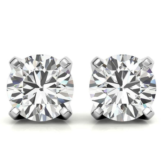 Classic 4 Prong Round Moissanite Stud Earrings
