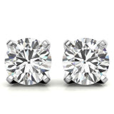 Classic 4 Prong Round Moissanite Stud Earrings