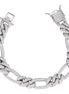 Figaro Link Moissanite Diamond 925 Silver Bracelet