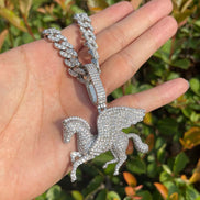Sterling Silver Hours Moissanite Diamond Pendant