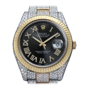 VVS1 Moissanite Dual Tone Datejust Wrist Watch