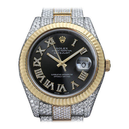 VVS1 Moissanite Dual Tone Datejust Wrist Watch