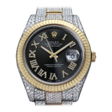 VVS1 Moissanite Dual Tone Datejust Wrist Watch