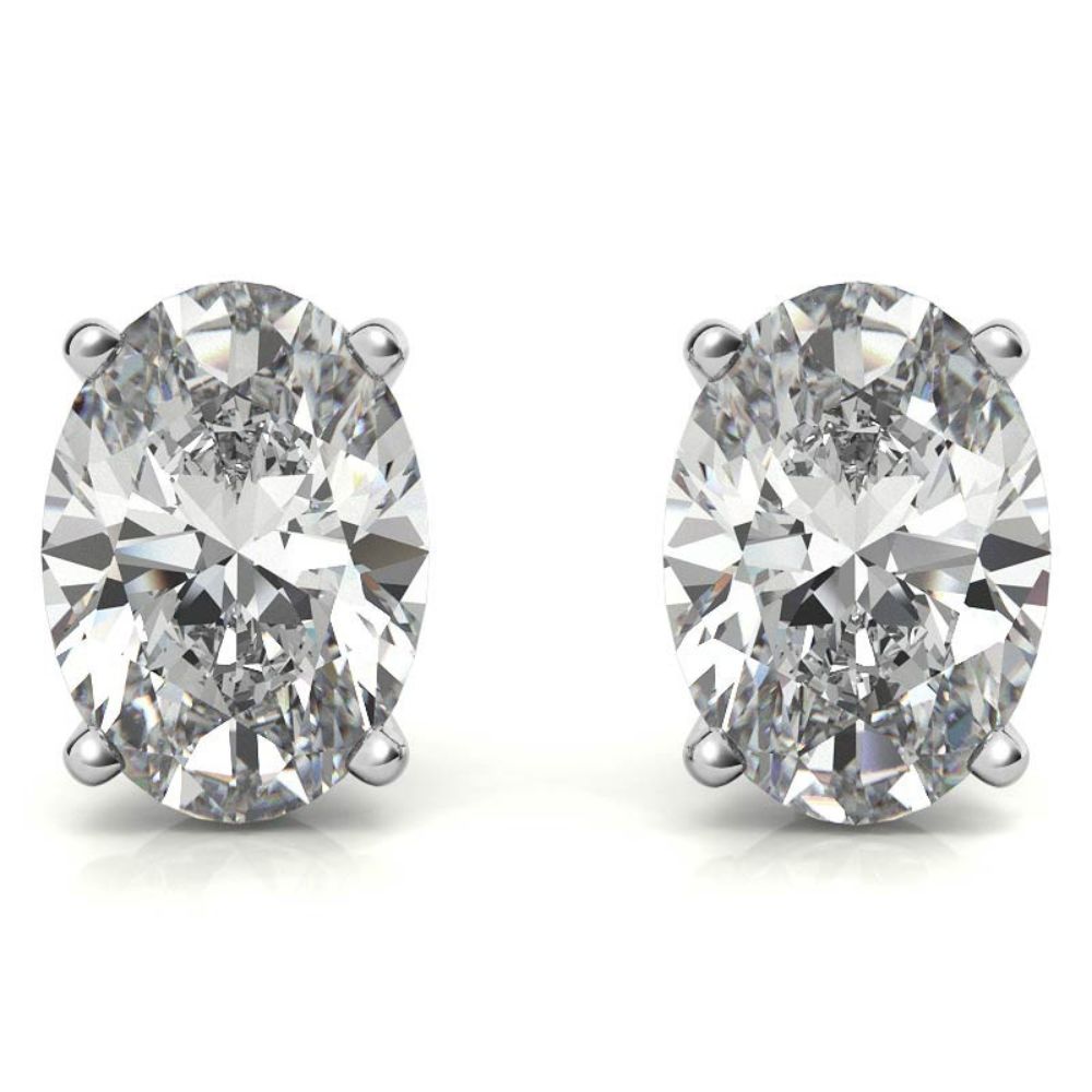 Oval Cut Moissanite Stud Earrings Gift For Her
