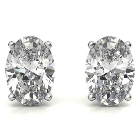 Oval Cut Moissanite Stud Earrings Gift For Her