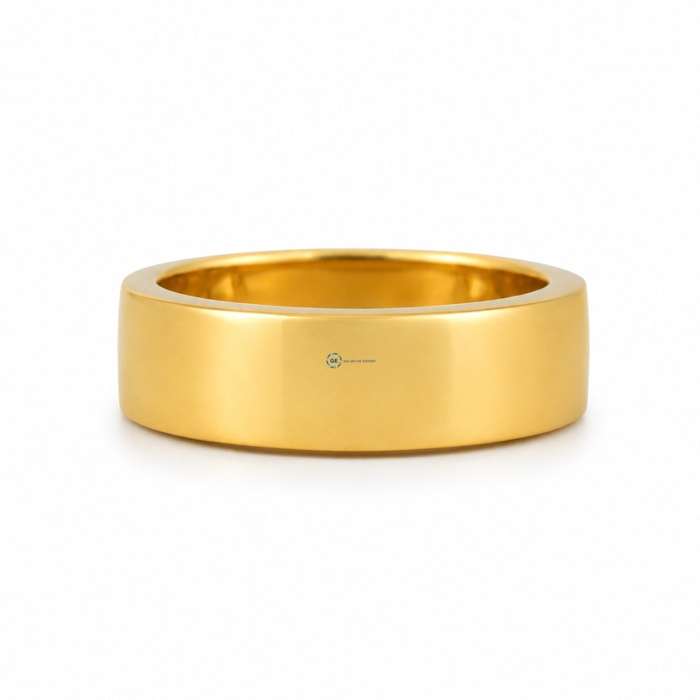 Tension Set Emerald Cut Moissanite Yellow Gold Men's Ring