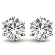 Everyday Round Cut Moissanite Stud Earrings With Push Back