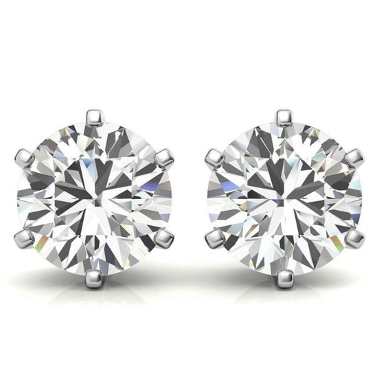 Everyday Round Cut Moissanite Stud Earrings With Push Back