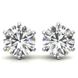 Everyday Round Cut Moissanite Stud Earrings With Push Back