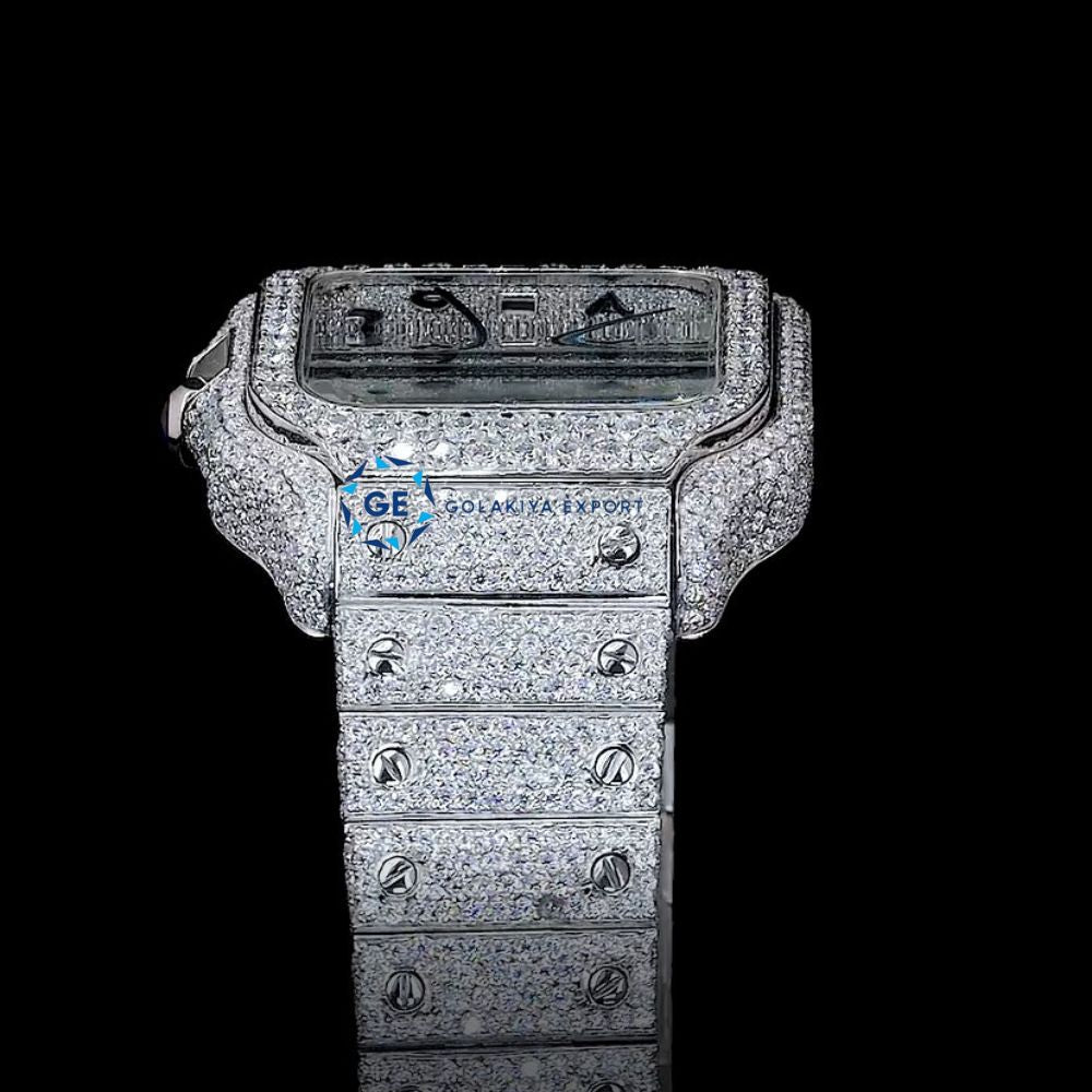 Arabic Dial Full White Moissanite Stylish Hip Hop Luxury Watch