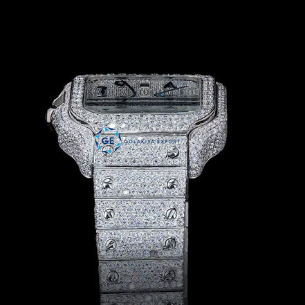 Arabic Dial Full White Moissanite Stylish Hip Hop Luxury Watch